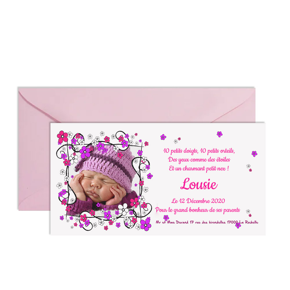 Faire-part de naissance Mélina