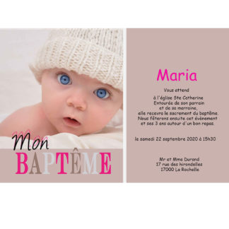 Faire-part de baptême magnet Marion