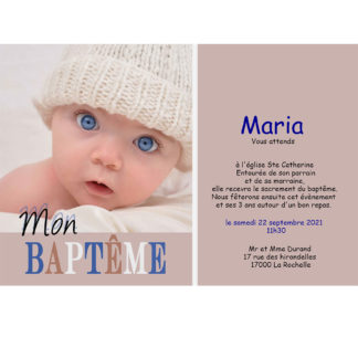 Faire-part de baptême magnet Emilien