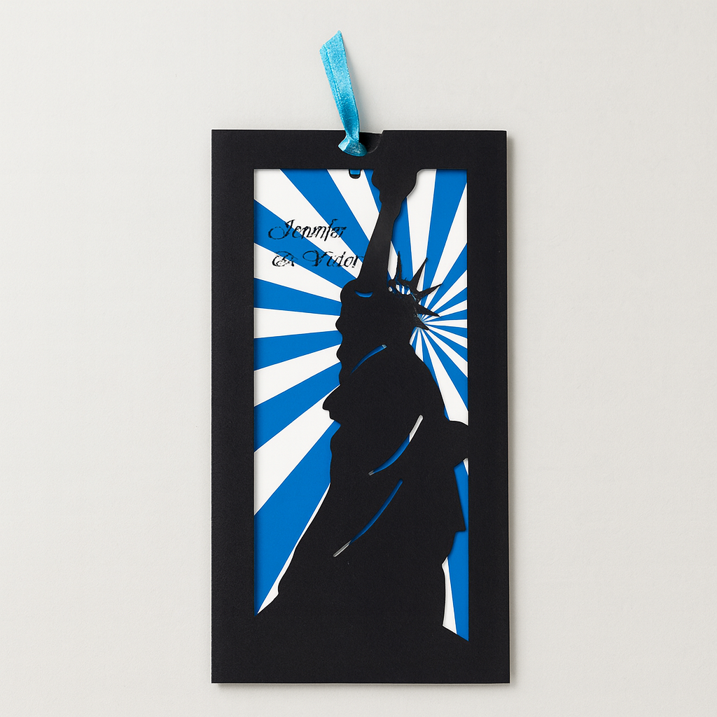Faire part pochette "statue de la liberté"