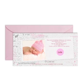 Faire part à gratter Lola