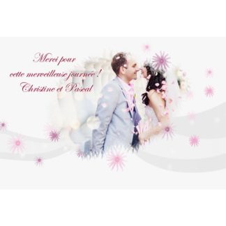Carte de remerciement Christine et Pascal