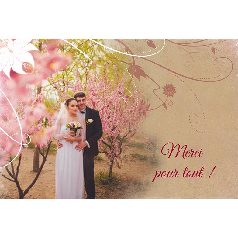 Carte de remerciement Claire et Alex