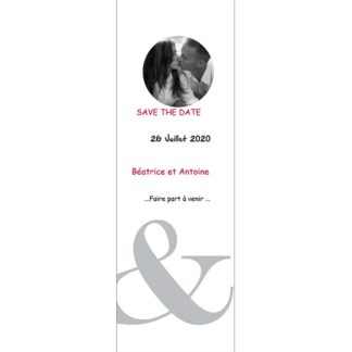 Faire part marque page Béatrice et Antoine