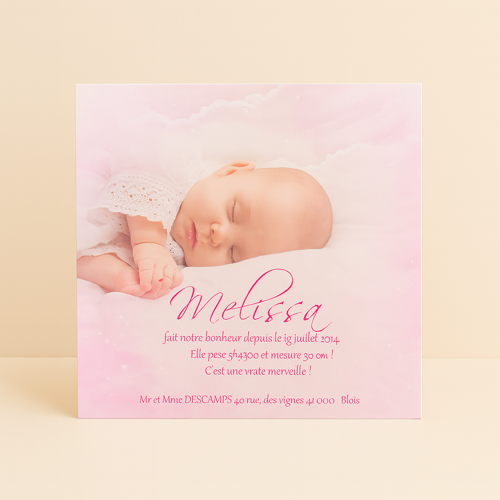 Faire-part de naissance Mélissa