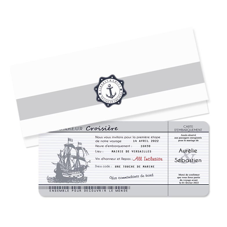 Faire-part billet de croisière