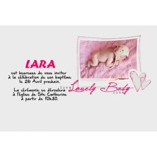 Faire part de baptême magnet Lara
