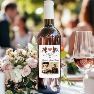 Etiquette bouteille de vin personnalisée ( modèle 3) vendu par planche de 4 étiquettes