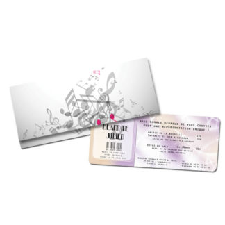 Faire-part billet de spectacle Ludivine et Pierre