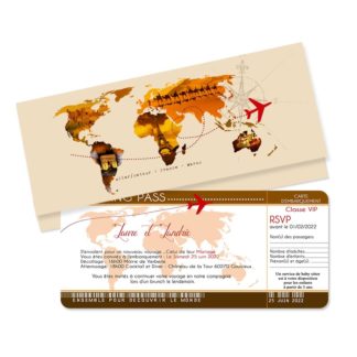 Faire-part billet d'avion (France/Maroc)