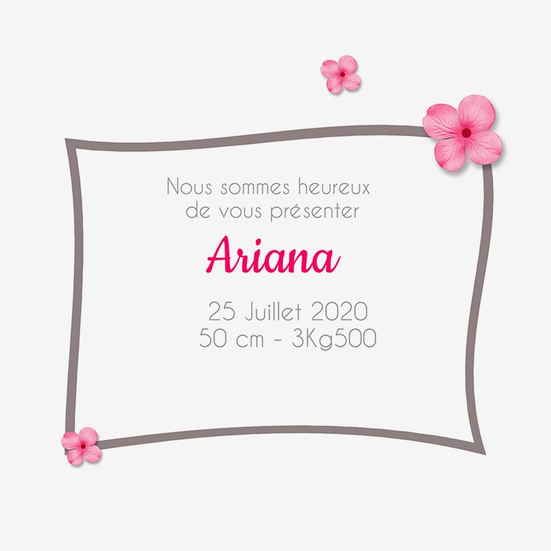 Faire-part de naissance Ariana – Image 3