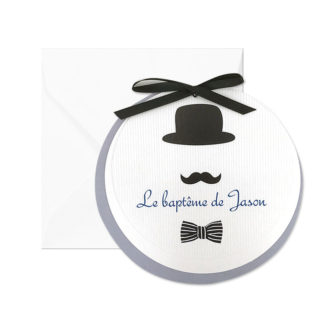 Faire-part de baptême rond Jason