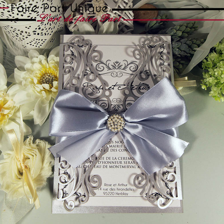 Faire part lasercut New Castle strass