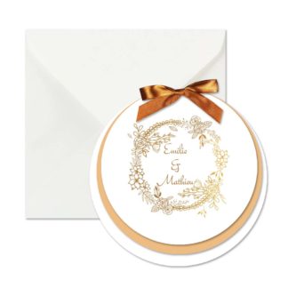 Faire-part rond Donlin gold