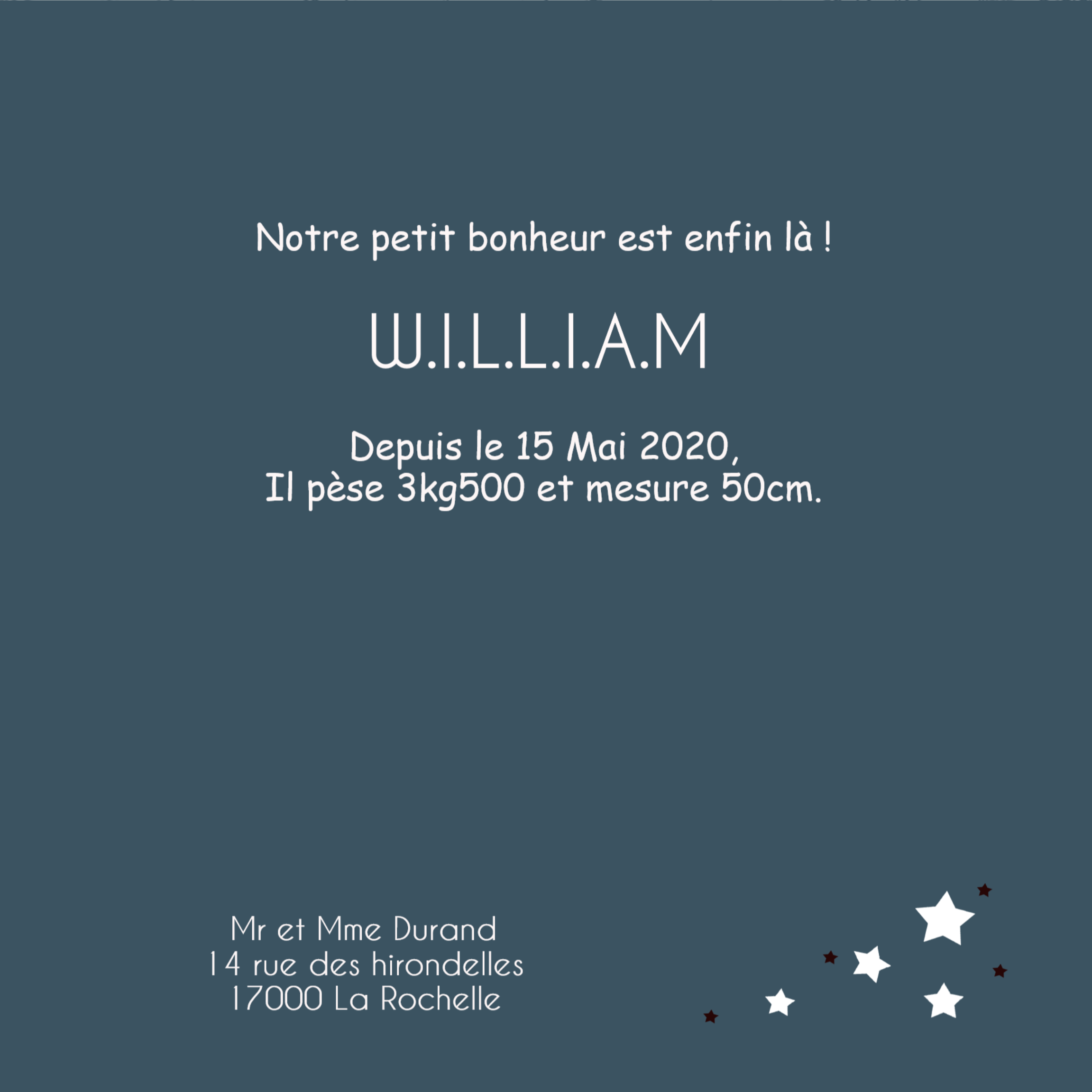 Faire-part de naissance William – Image 2