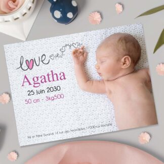Faire-part de naissance Agatha