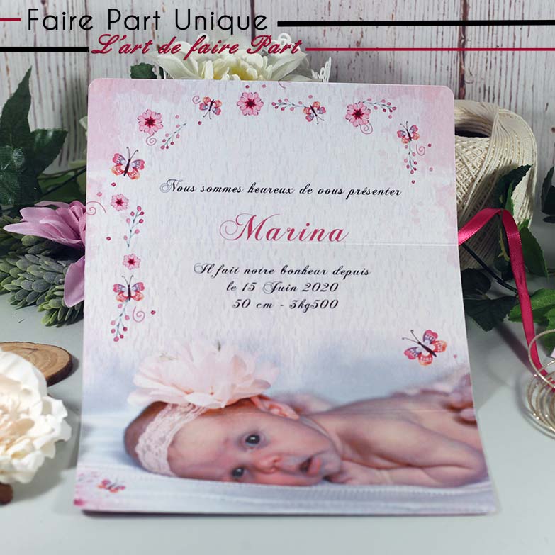 Faire-part de baptême parchemin Marina – Image 2