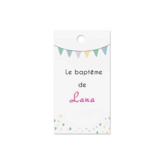 Etiquette à dragée - Guirlande fanions