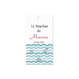Etiquette à dragée - Thème marin