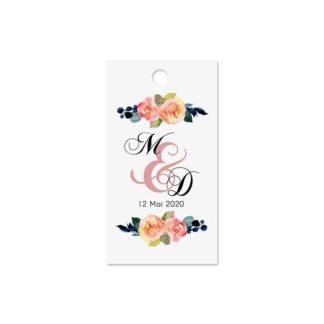 Etiquette à dragée - Fleur vintage
