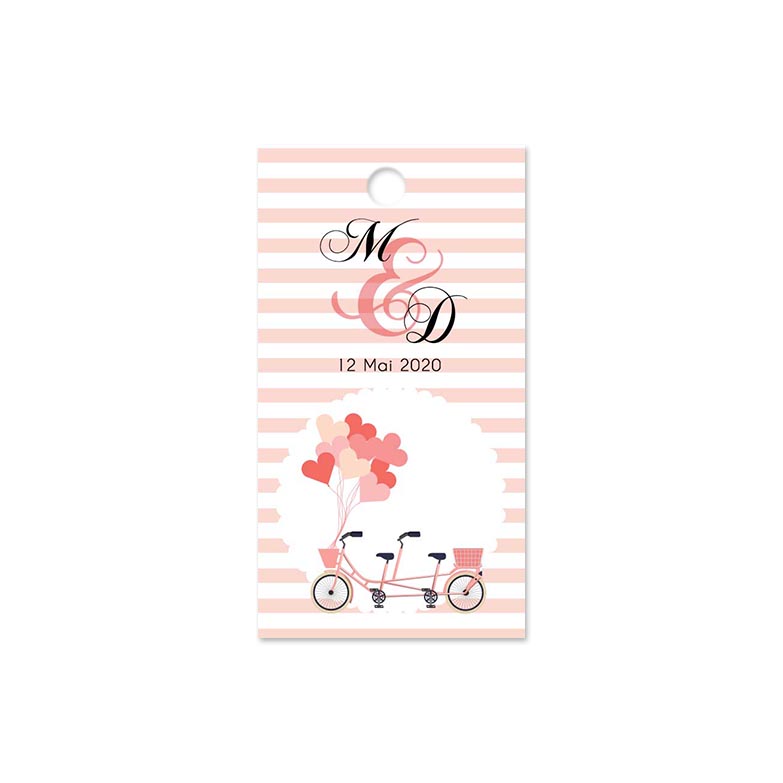 Etiquette à dragée - Tandem