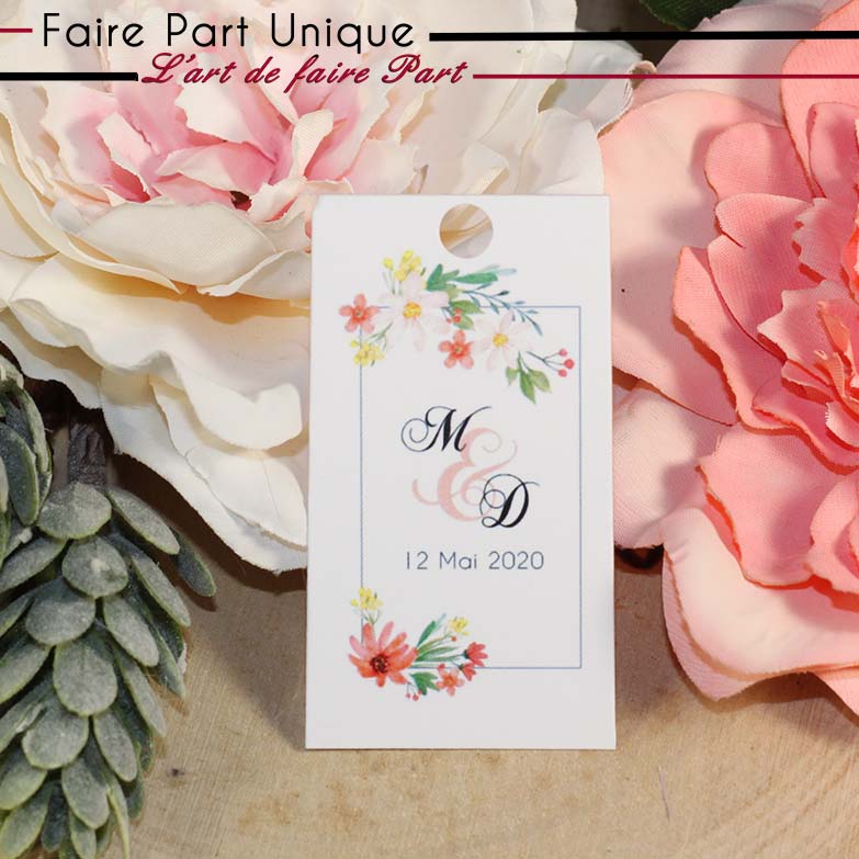 Etiquette à dragée - Petite fleur champêtre – Image 2