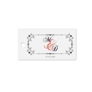 Etiquette à dragée - Cadre baroque