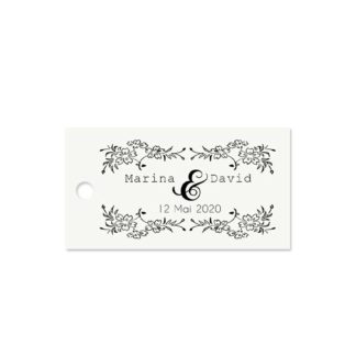 Etiquette à dragée - Cadre doodle floral