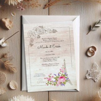 Faire-part de mariage - Paris, tour eiffel