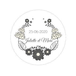 Etiquette adhésive - cercle floral (lot de 24 étiquettes)