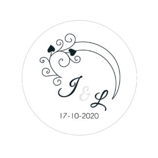 Étiquette adhésive – Arabesque cœur ( lot de 24 étiquettes )