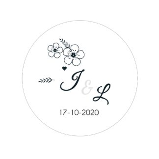 Étiquette adhésive – Doodle fleur ( lot de 24 étiquettes )