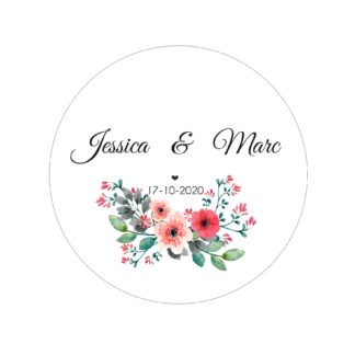 Étiquette adhésive – Jolies fleurs ( lot de 24 étiquettes )