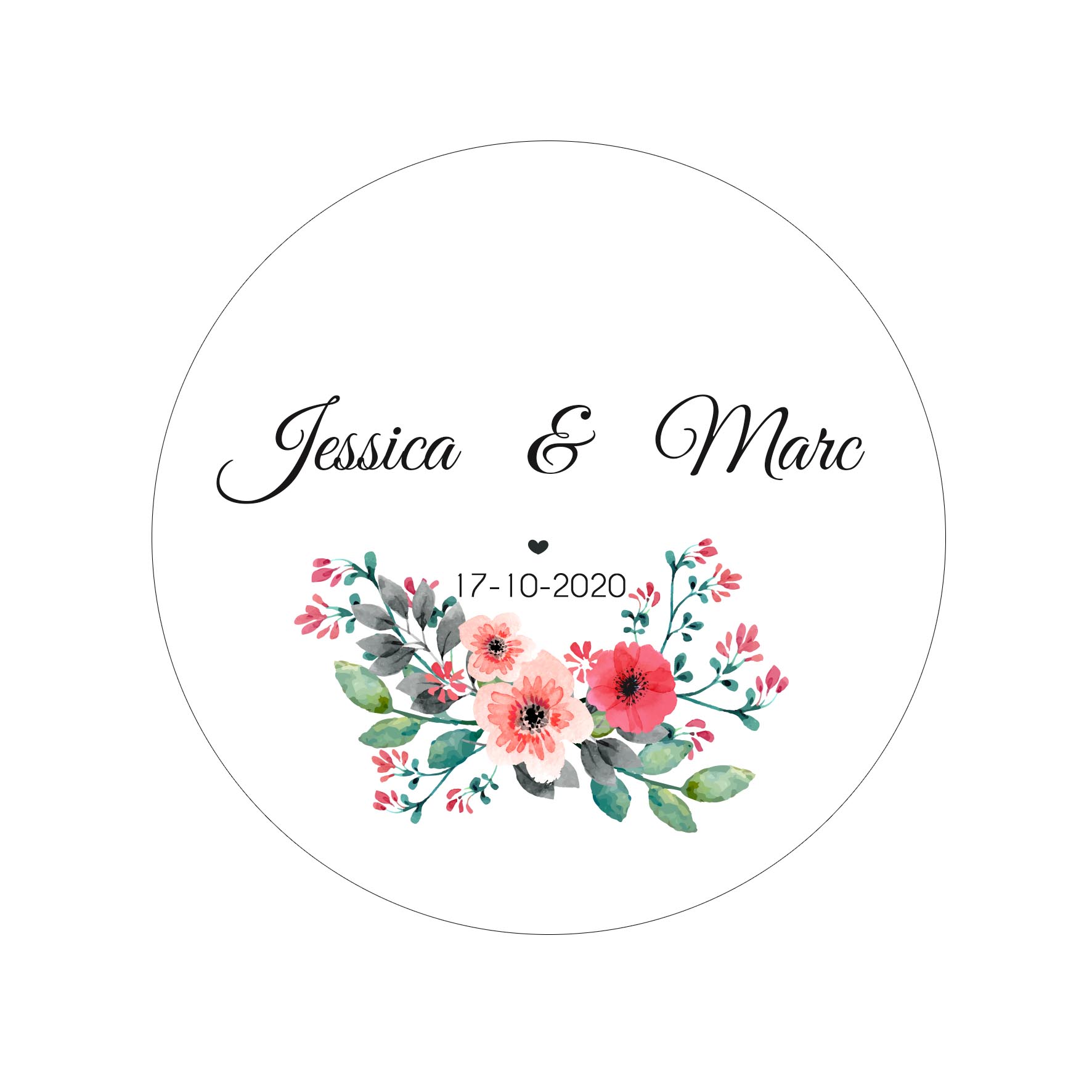Étiquette adhésive – Jolies fleurs ( lot de 24 étiquettes )