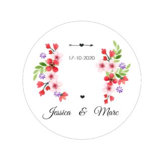 Étiquette adhésive – Jolies fleurs ( lot de 24 étiquettes )