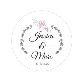 Étiquette adhésive – Jolie rose ( lot de 24 étiquettes )