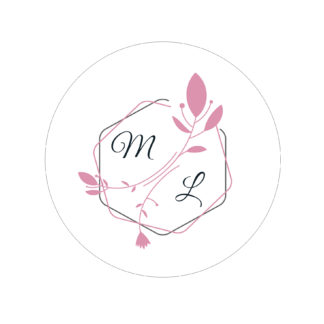 Étiquette adhésive – Motif feuille rose ( lot de 24 étiquettes )