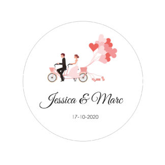 Étiquette adhésive – Couple tandem ( lot de 24 étiquettes )