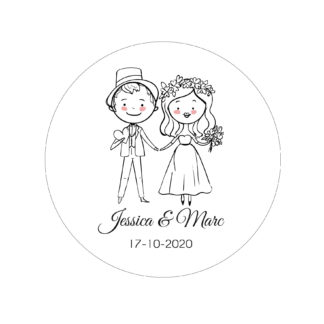 Étiquette adhésive – Petit couple ( lot de 24 étiquettes )