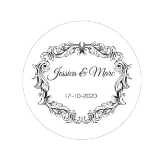 Étiquette adhésive – Cadre baroque ( lot de 24 étiquettes )