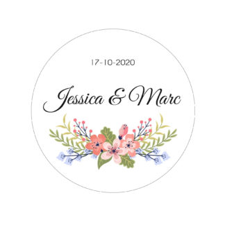 Étiquette adhésive – Couronne floral ( lot de 24 étiquettes )