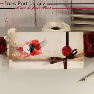 Faire-part parchemin - Mi-ange, mi -démon