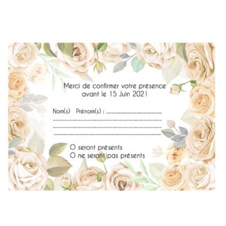 Carte RSVP – Rose pastel vintage