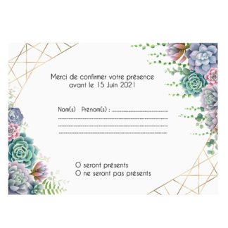 Carte RSVP – Douce succulente