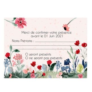 Carte RSVP - Fleur de bohème