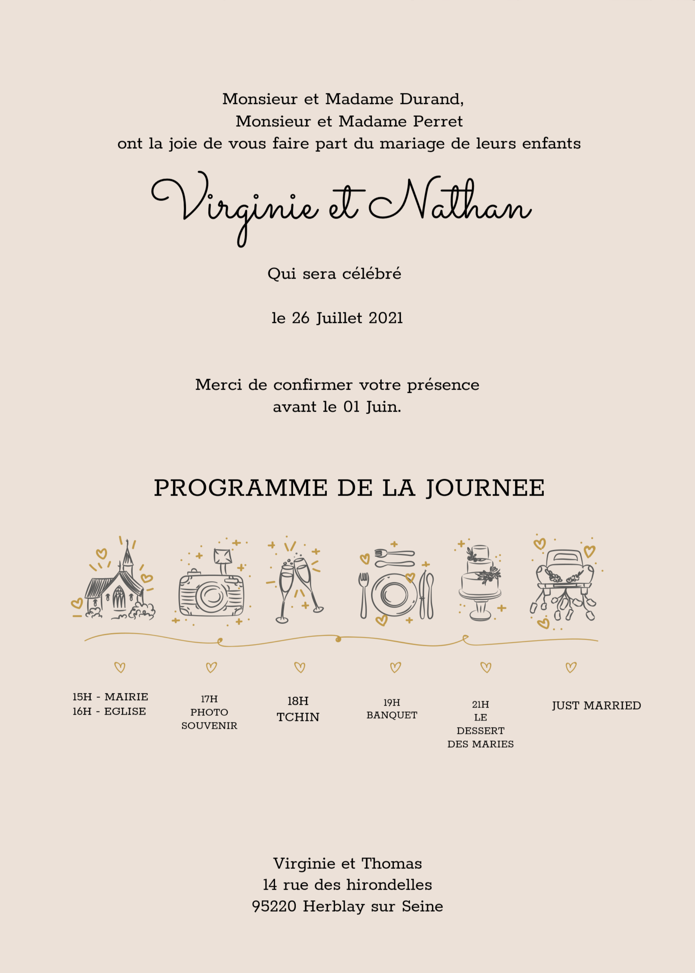 Faire-part de mariage - Moderne géométrique – Image 2