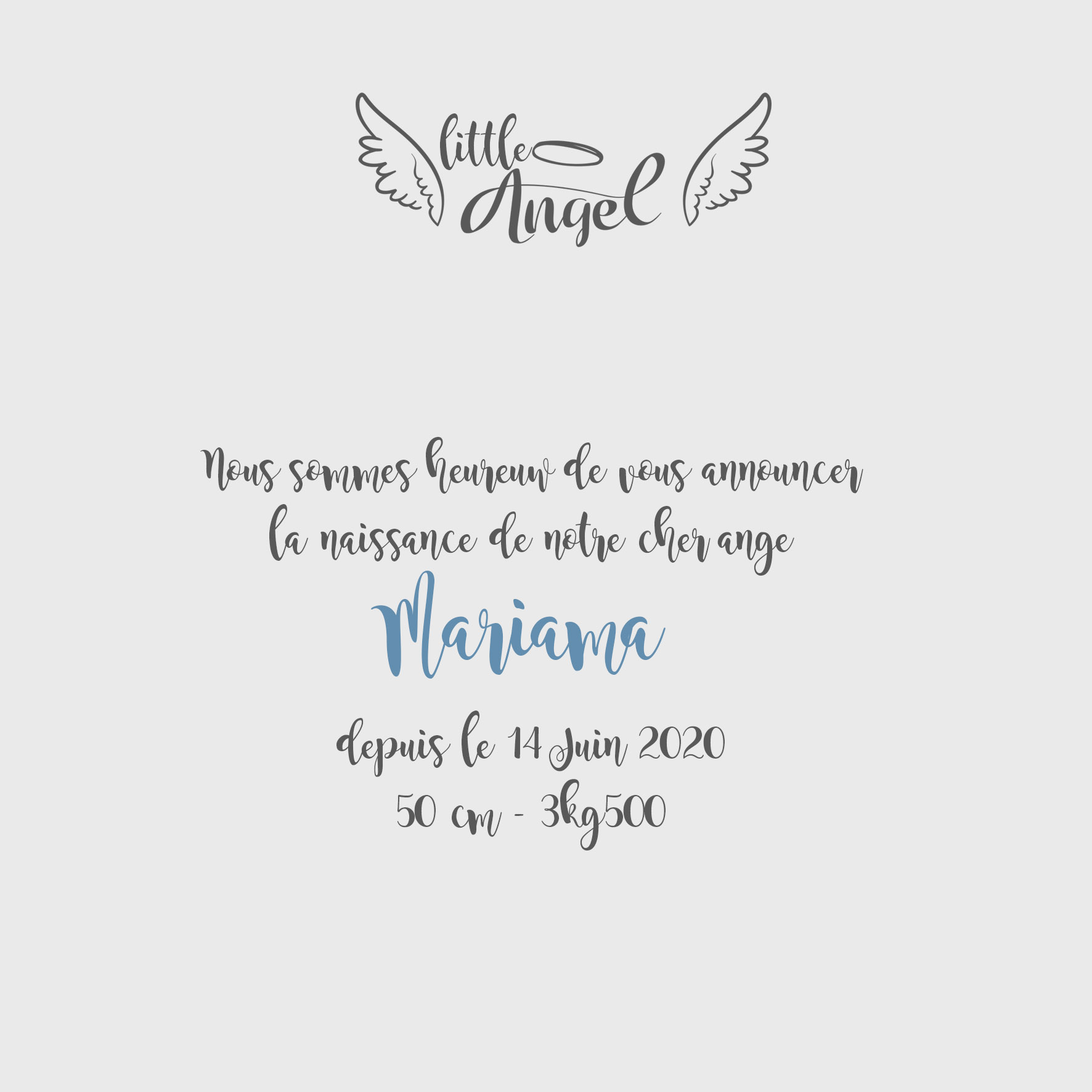 Faire-part de naissance Little Angel – Image 2
