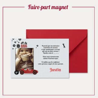 Faire-part de baptême magnet