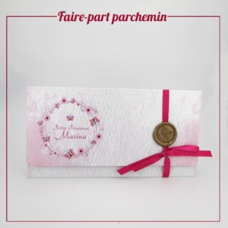 Faire-part de baptême parchemin