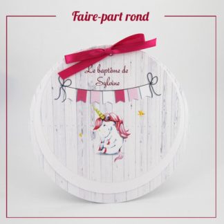 Faire-part de baptême rond